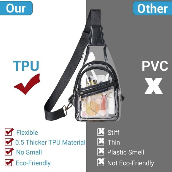 Clear Bag for Stadium Events Approved Clear Purses for Women Crossbody Transpare - Picture 2 of 9